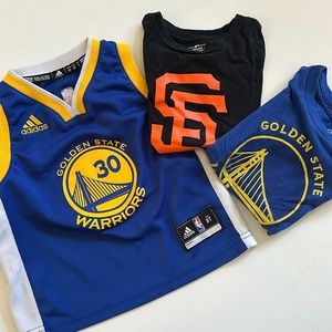 Toddler Steph Curry Jersey Bay Area Bundle - Warriors SF Giants Tees - Size 3T